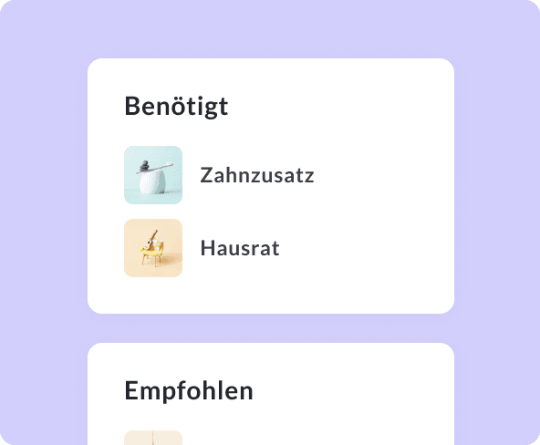 An illustrated preview of Feather's insurance recommendation tool