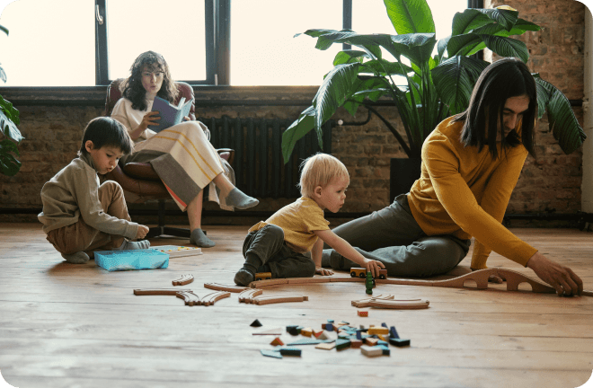 a room with children that are drawing