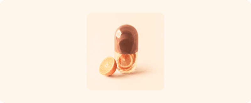 Icon with a pill orange