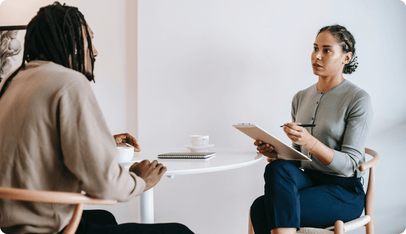 Couple filling medical checklist