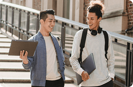 People walking and talking