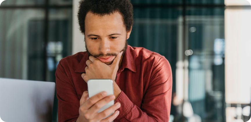 Man looking on phone