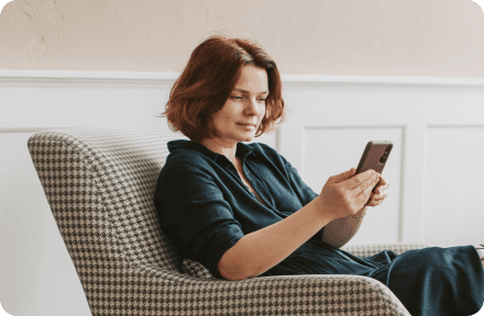 woman checking her cashback